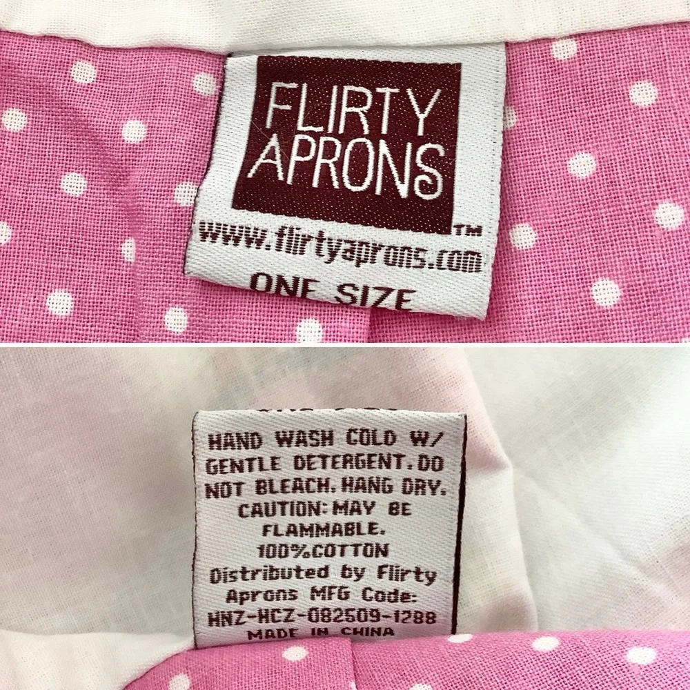 FLIRTY APRONS Novelty Cupcake Print Apron Ruffle Pockets Baker Pastry Chef Pink - Picture 6 of 9